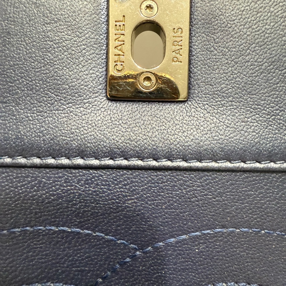 CHANEL Metallic Blue Mademoiselle Flap Bag - Picture 7 of 15